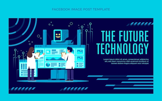 Platte minimale technologie facebook post