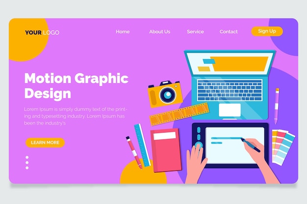 Platte motiongraphics websjabloon