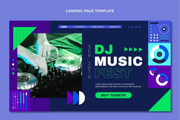 Platte mozaïek muziekfestival bestemmingspagina