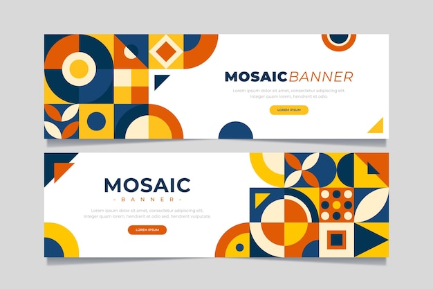 Gratis vector platte mozaïekbanners