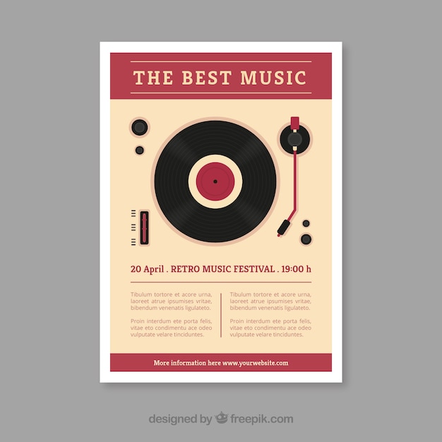 Gratis vector platte muziek poster concept