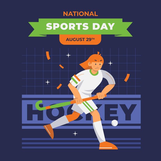 Platte nationale sportdag illustratie