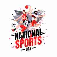 Gratis vector platte nationale sportdag illustratie