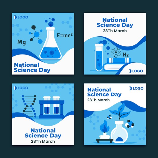 Platte nationale wetenschapsdag instagram-berichtenverzameling