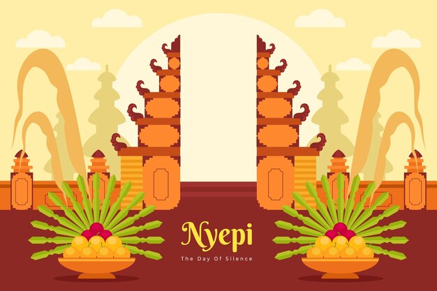 Platte nyepi-achtergrond