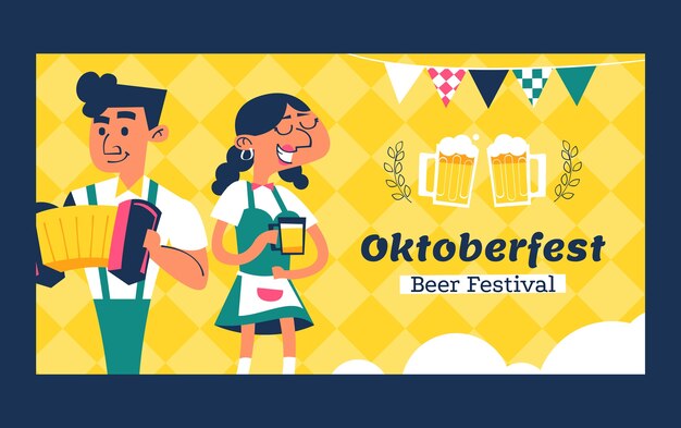 Platte oktoberfest social media postsjabloon