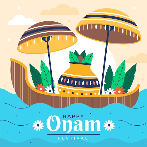 Platte onam illustratie