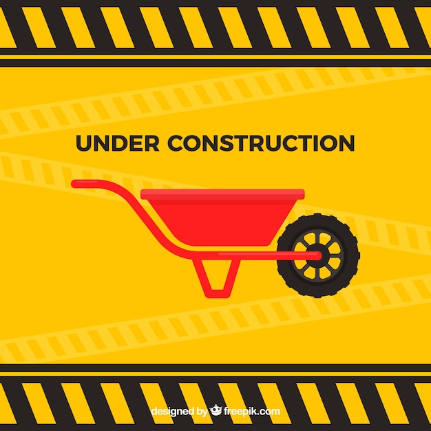 Gratis vector platte onder constructie sjabloon