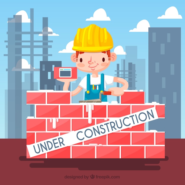 Gratis vector platte onder constructie sjabloon