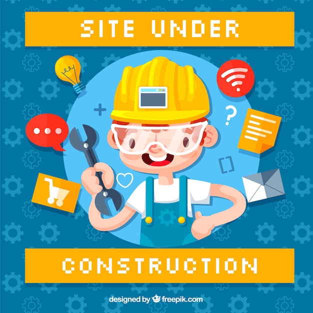 Gratis vector platte onder constructie sjabloon