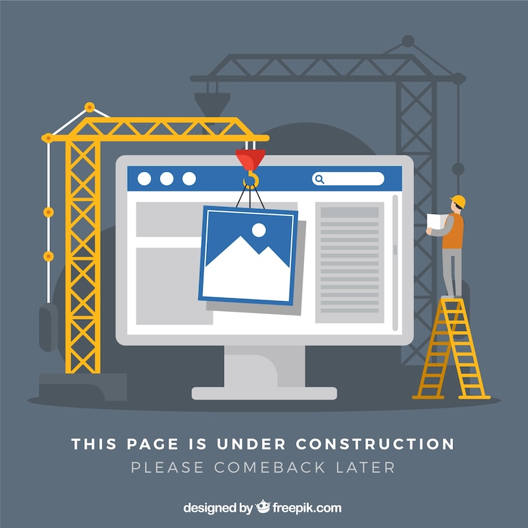 Gratis Vector platte onder constructie sjabloon