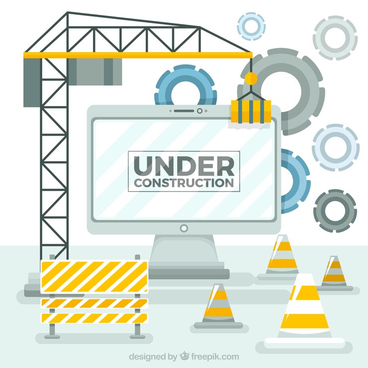 Gratis Vector platte onder constructie sjabloon