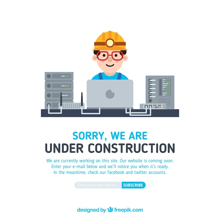 Gratis Vector platte onder constructie sjabloon