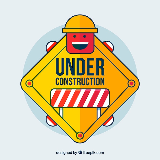 Gratis vector platte onder constructie sjabloon