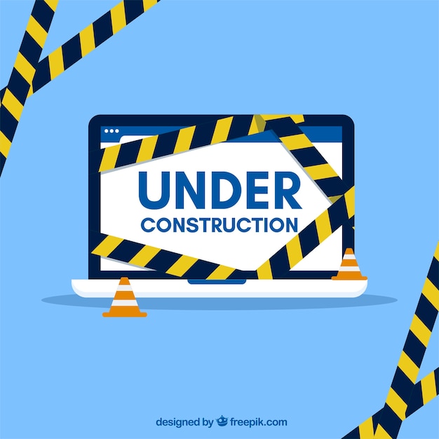 Gratis vector platte onder constructie sjabloon