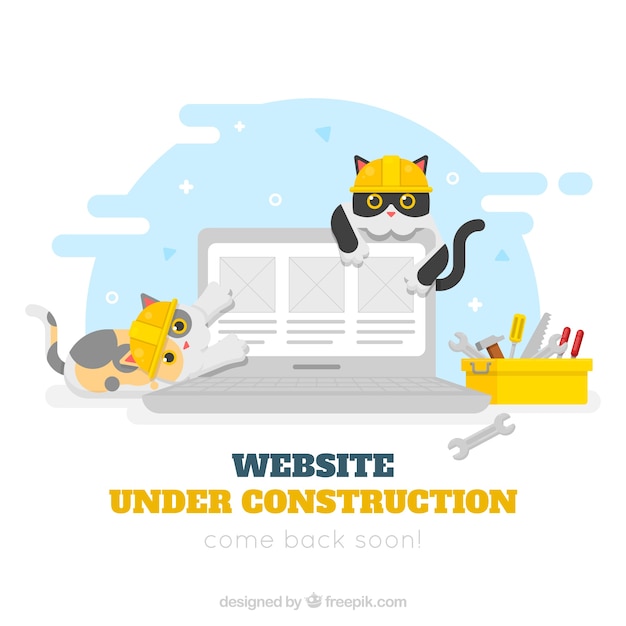 Gratis vector platte onder constructie sjabloon