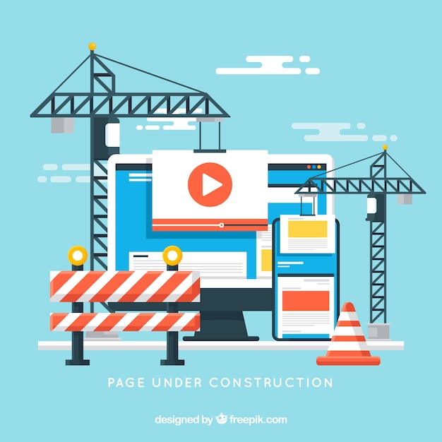 Gratis vector platte onder constructie sjabloon