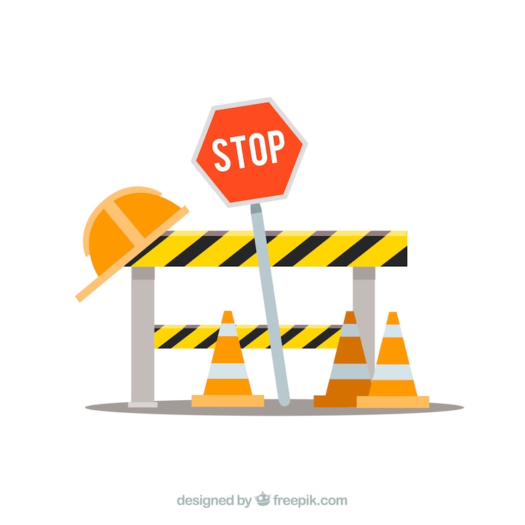 Gratis Vector platte onder constructie sjabloon