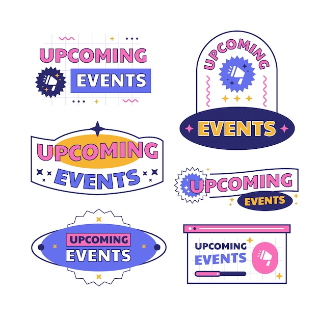 Gratis vector platte ontwerp aankomende evenementen set