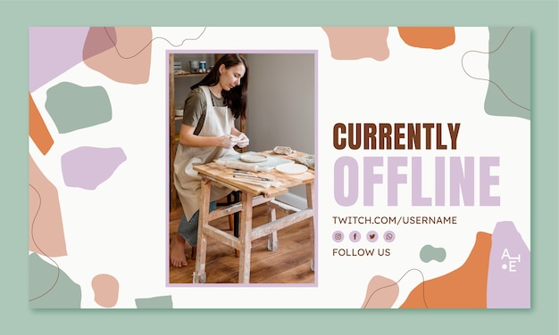 Platte ontwerp aardewerk atelier twitch achtergrond