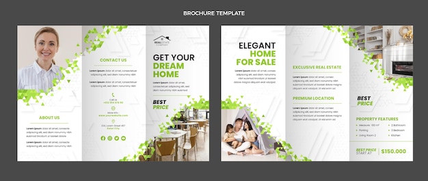 Gratis vector platte ontwerp abstracte geometrische onroerend goed brochure