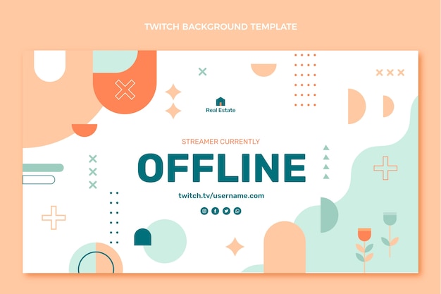 Platte ontwerp abstracte geometrische onroerend goed twitch achtergrond