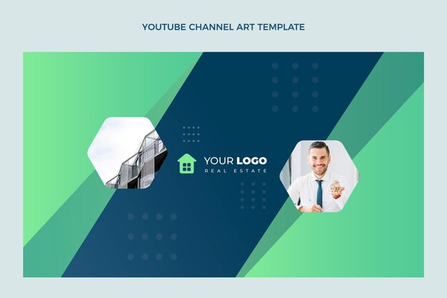 Platte ontwerp abstracte geometrische onroerend goed youtube channel art