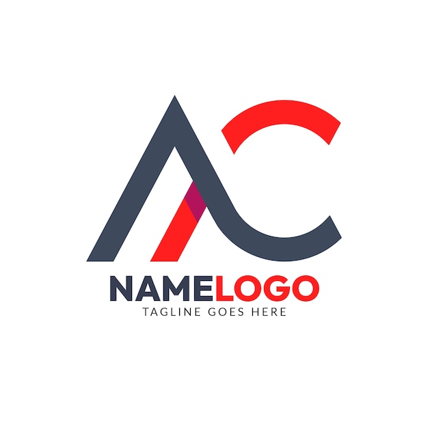 Platte ontwerp ac logo-ontwerp