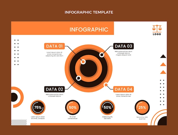 Platte ontwerp advocatenkantoor infographic sjabloon