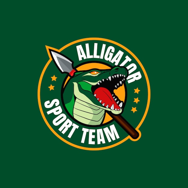 Gratis vector platte ontwerp alligator logo sjabloon