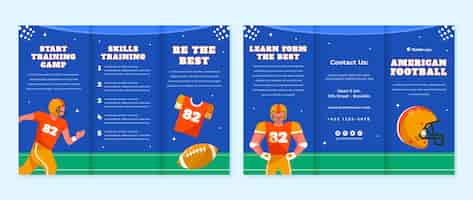 Gratis vector platte ontwerp american football-brochure