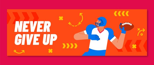 Gratis vector platte ontwerp american football twitter header