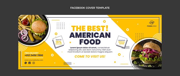 Platte ontwerp Amerikaans eten facebook-omslag