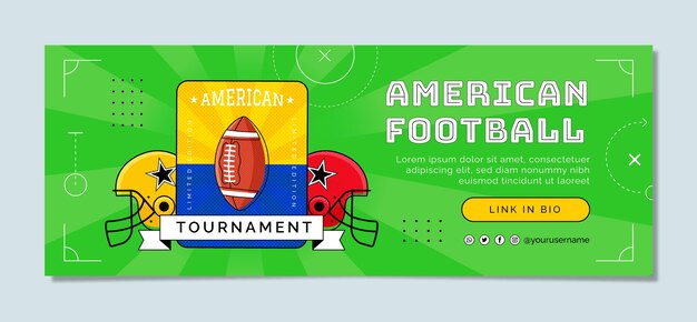 Platte ontwerp Amerikaans voetbal facebook-omslag