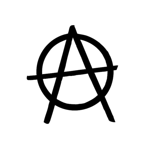 Gratis vector platte ontwerp anarchie symbool logo