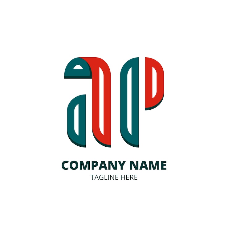 Gratis Vector platte ontwerp ap monogram logo