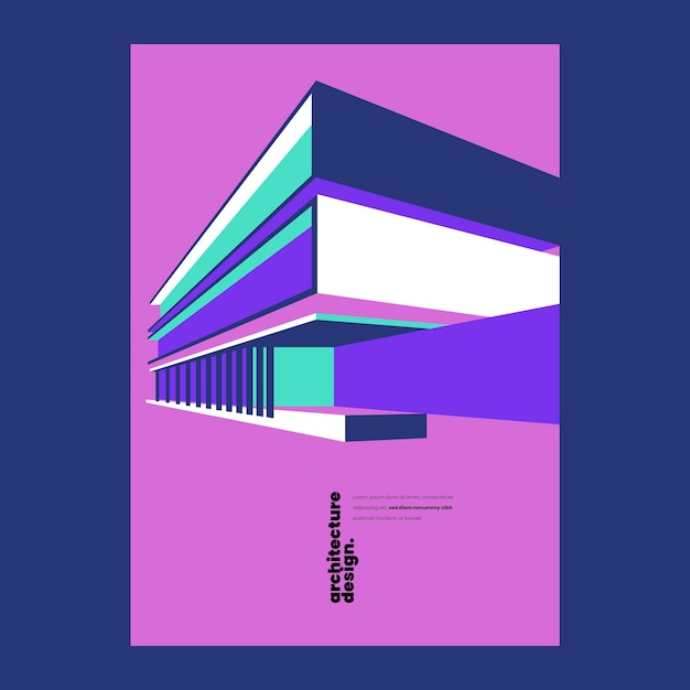 Gratis vector platte ontwerp architectuur posterontwerp
