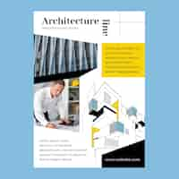 Gratis vector platte ontwerp architectuur project poster sjabloon