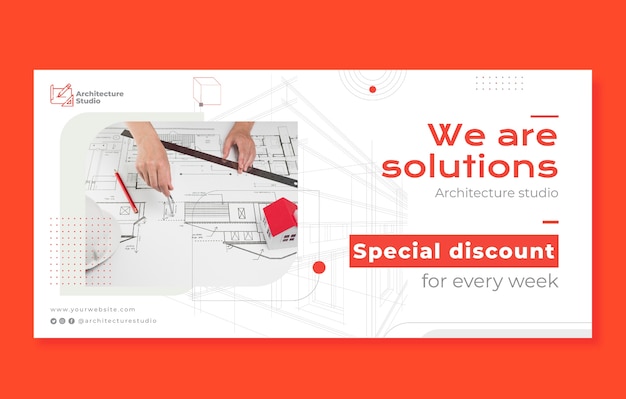 Platte ontwerp architectuur project verkoop banner