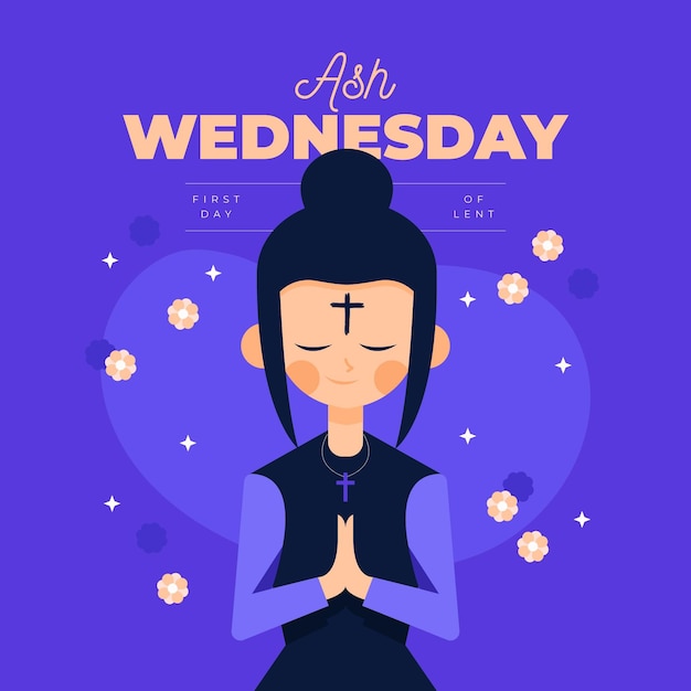 Gratis vector platte ontwerp aswoensdag