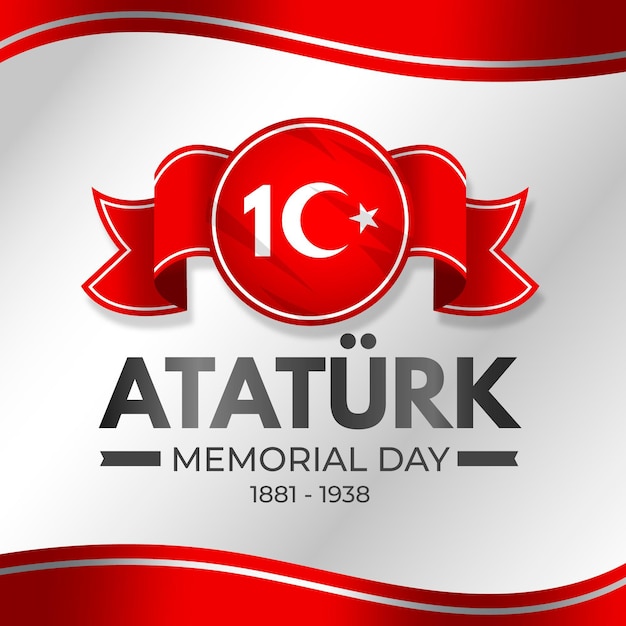 Platte ontwerp ataturk herdenkingsdag