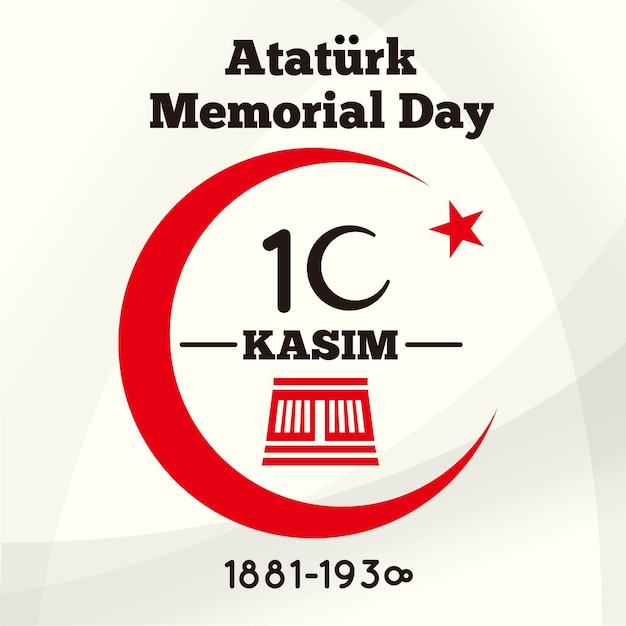 Platte ontwerp ataturk herdenkingsdag