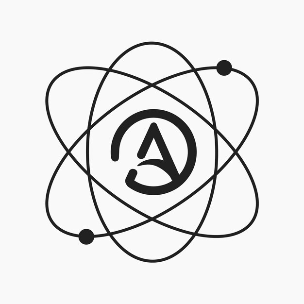 Platte ontwerp atheïsme logo sjabloon