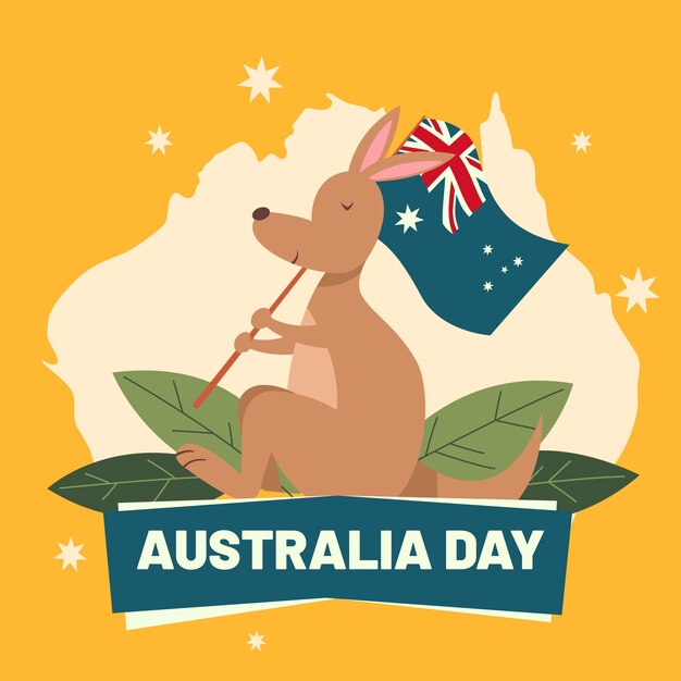 Platte ontwerp Australië dag concept