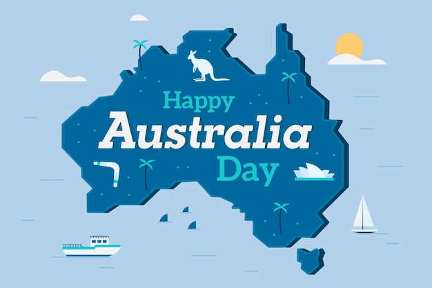 Platte ontwerp Australië dag concept