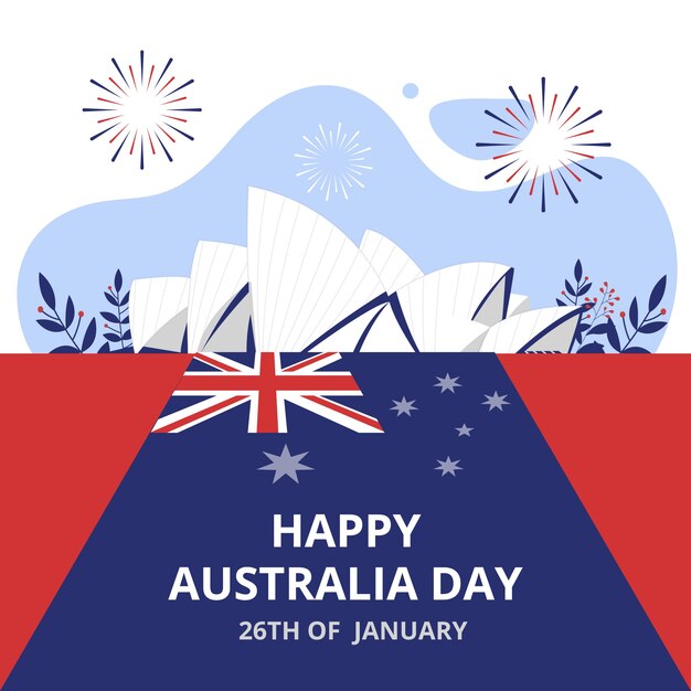 Platte ontwerp Australië dag concept