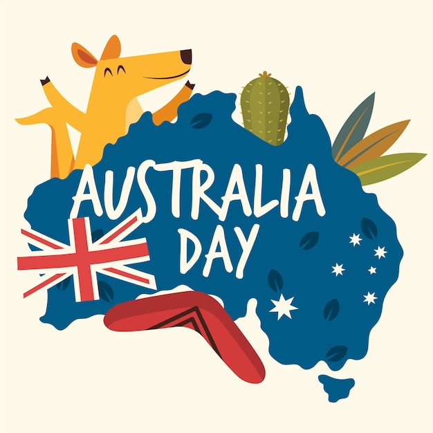 Platte ontwerp Australië dag illustratie