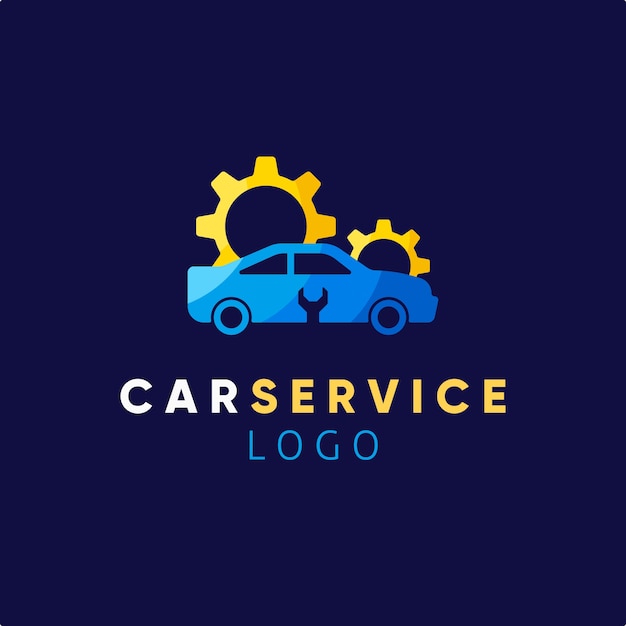 Gratis vector platte ontwerp auto service logo sjabloon