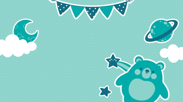 Gratis vector platte ontwerp baby shower zoom achtergrond