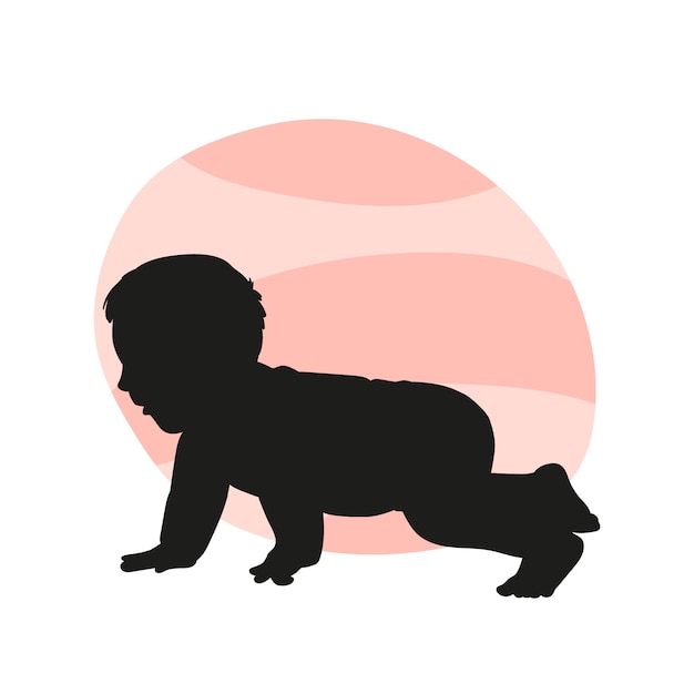 Gratis vector platte ontwerp baby silhouet